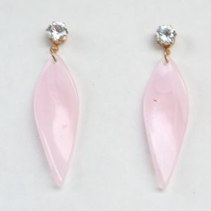 NWT PINK ACRYLIC RHINESTONE STUD EARRING